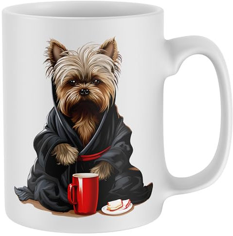Purple Print House Yorkshire Terrier Mug Men Women Cute Puppy Dachshund Birthday Christmas Stocking Gift Coffee Tea Cup