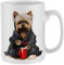 Purple Print House Yorkshire Terrier Mug Men Women Cute Puppy Dachshund Birthday Christmas Stocking Gift Coffee Tea Cup