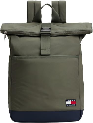 Tommy Jeans Herren Rucksack Daily mit Rolltop, Grün (Pewter Green), Einheitsgröße