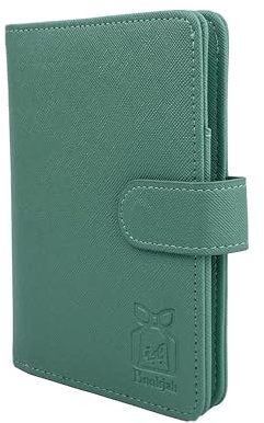 Bookjah Rfid Blocking Passport and Credit Card Holder - Pu Leather Travel Document Holder with Magnetic Closure and Multiple Compartments – Best for Holiday Essentials (Celadon)