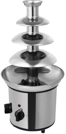 Schokoladenbrunnen, 170W Edelstahl Brunnen Set 1.8L, 4-Tier Schokolade Brunnen Maschine, 40℃ Heiztemperatur, Heiße und flüssige Schokolade für Brunch, Partys, Weihnachten, Silvester