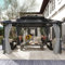 Amopatio Gartenpavillon 3x4 m Wasserdicht Stabil Winterfest, Pavillon mit Polycarbonat - Doppeldach, Hardtop Pavillon mit Seitenteile für Garten, Terrassen (Dunkelgrau)