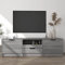 Myheimly TV Schrank Lowboard TV Möbel Fernsehschrank Fernsehtisch TV Board Fernsehmöbel HiFi Schrank Wohnzimmer 140x35x40 cm Holzwerkstoff Grau Sonoma