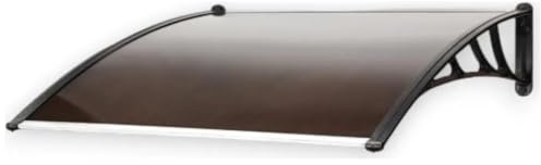 EffeDecor Pensilina Tettoia da Esterno per Copertura in Policarbonato Modulabile Varie Misure Fumè Supporto in Metallo per Porte e Finestre Facile Montaggio (Alveolare Fumè, 120x80 cm)