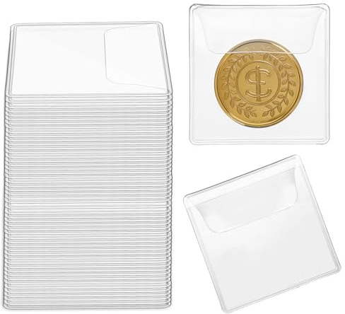 50 Stück Münzen Aufbewahrung PVC Münzhüllen 5,5 X 5,5cm Transparente | Münztaschen Münzhüllen Tasche Münzhüllenhalter für Münzen Sammlungen Kleine Gegenstände Schmuck Ausstellungen