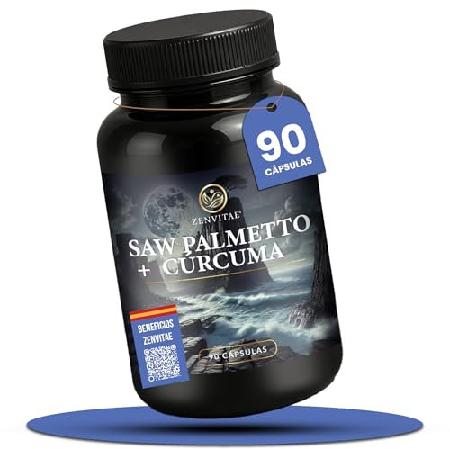 SUPER PACK ZENVITAE® Saw Palmetto 8.000 mg + GUIA BIENESTAR | Ultraconcentrado 20:1 + 45% ácidos grasos activo | Con Cúrcuma y Zinc | Salud Prostática y Masculina | 90 Cápsulas Veganas