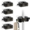 Oamwrae Broom Holder 6PCS, Broom Holder Wall Mounted Self Adhesive, Broom Storage with Hooks, Mop Storage Wall Clips for Kitchen Garden Garage Bathroom - Grey