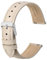 Anbeer 14mm Flat Thin Elegantes Echtes Leder Uhrenarmband, Schnellverschluss Ersatz Uhrenarmband für Frauen,Beige mit Silberschnalle