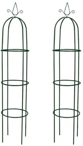 HOMTAKIE 2X Arche Jardin Forme de Tour Terrasse Patio Tuteur Plantes Grimpantes