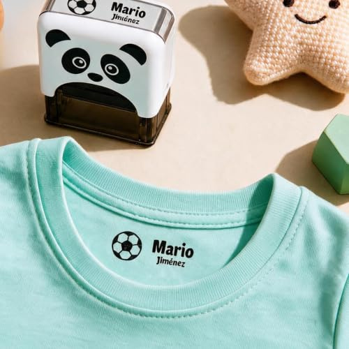Sello Ropa infantil Personalizado | Marcador de Nombre para Textil | Uniformes y Objetos de Colegio y Guardería | Tinta Permanente Resistente al Agua para Lavadora, Secadora. Para Niños, Niñas y Bebé
