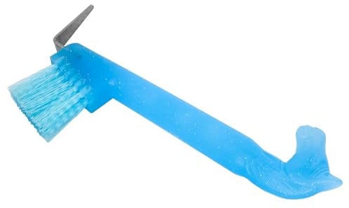 Start Hufauskratzer mit Bürste für Pferde – Ergonomischer Hufkratzer in Neonfarbe mit Glitzer – 2in1 Reinigung für saubere und gesunde Hufe (Blau)