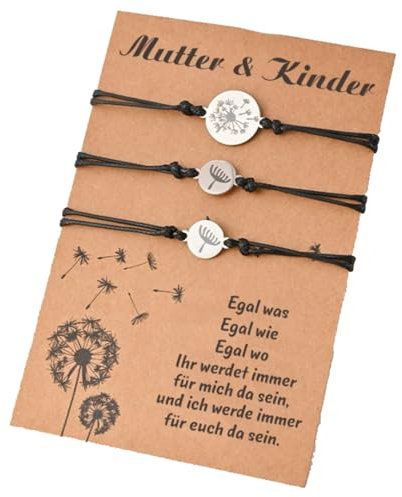 ALBERTBAND Mutter Tochter Sohn Armbänder Set Armband Schulkind Zurück Zur Schule Geschenke Erster Schultag Schmuck Geburtstagsgeschenke für Jungen und Mädchen (3PCS)