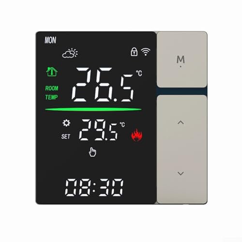 Thermostat WiFi intelligent pour chauffage électrique avec télécommande, écran couleur LCD, contrôleur de température avec fonction antigel et protection contre les hautes températures (électricité 16