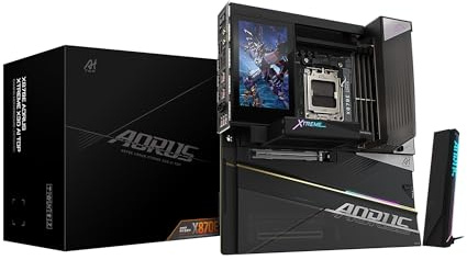 GIGABYTE X870E AORUS Xtreme X3D AI TOP AMD AM5, E-ATX, unterstützt AMD Ryzen 9000/8000/7000-Serie Prozessoren, DDR5, 24+2+2 Gesamtleistungsphase, 5X M.2, PCIe 5.0, USB4 Type-C, WIFI7, 5 Jahre Garantie