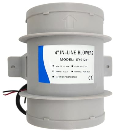 Buhdjfnke 4 Inch in-Line Blowers Boat Bilge Blower Cool Fan Marine Cabin Ventilation 12V,RV and Marine Accessories