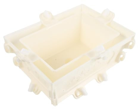 Moule à Jardinière en Béton Rectangulaire en Plastique, Réutilisable | Jardins et Parcs, Design Détaillé, Entretien Réduit, Beige, 29x22x15cm