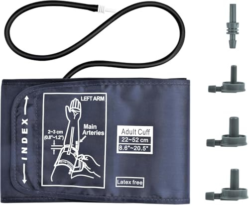 22-52CM Extra Large Blood Pressure Cuff, Adjustable XL Blood Pressure Cuffs with 4 Connector, Blood Pressure Cuff Replacement for Big Arms Compatible with BP Monitors Not Included Machine (Blue)