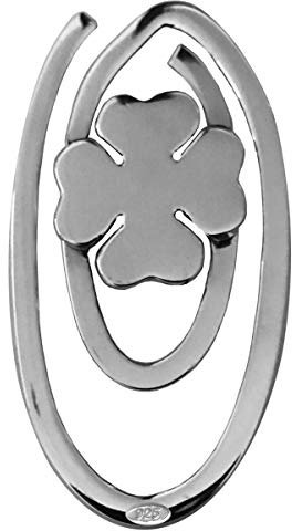 Geldklammer Kleeblatt aus 925 Sterling Silber (6 x 3,5 cm) – Edle Geldscheinklammer & Glücksbringer Geschenk für Herren