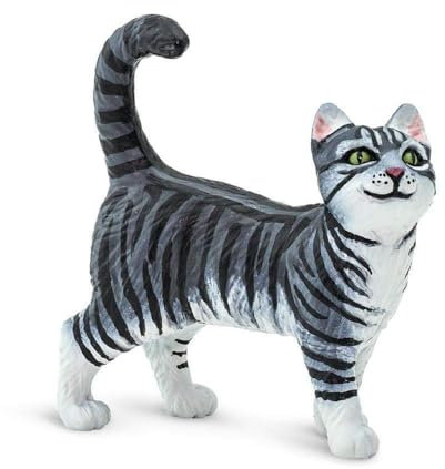 Safari Grey Tabby Cat | 2“ Realistische Katzenfigur | Ungiftig und BPA-frei | Ungiftig und BPA-frei | Für Kinder ab 3 Jahren geeignet Ltd