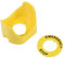 sourcing map Demi-cercle Bouton arrêt urgence interrupteur poussoir Capot Protection Jaune 22mm & Avertissement Circle 1Pcs