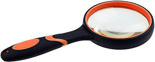 Kare & Kind Loupe de Lecture Portable 8X - Loupe grossissante 75MM - Poignée souple et antidérapante - Utilisation pour la science, la lecture, l'observation des insectes et des plantes
