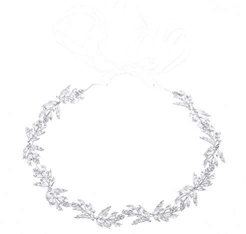 SOIMISS Metall Blatt Braut Gürtel Hochzeit Kristall Kleid Gürtel Braut Taille Kette schönes Accessoire (Silber)