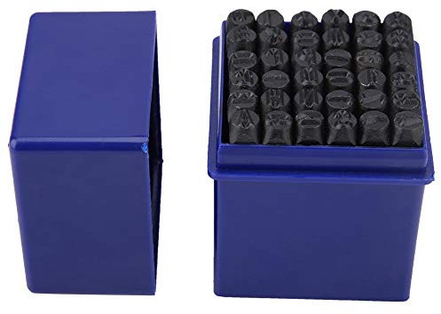 Dioche Schlagbuchstaben,36PCS 6mm Brief- und Nummernstempel-Set aus Kohlenstoffstahl/A-Z und 0-9 Schlagbuchstaben Zahlen und Buchstaben Punch Set für Metall Holz Leder