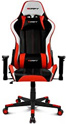 DRIFT GAMING DR175 - Silla Gaming Profesional, Polipiel, reposabrazos Ajustables 2D, pistón Clase 4, giratoria, Mecanismo de Mariposa, cojín Lumbar y Cervical, Color Negro/Blanco/Rojo