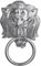 WOMO-DESIGN Handtuchhalter Löwenkopf mit Ring, aus Aluminium vernickelt, Unikat, Silber, (BxH): 10x31 cm, Designer Löwenkopf, Handtuchring Türklopfer Löwe Lion Wandfigur WC Bad Dekoration Accessoire