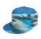 Oaieltj Unisex Baseballkappe Damen Herren Junge Mädchen Mode verstellbar 3D gedruckt Flat Bill Baseball Cap, Sea Creature Hammerkopf Hai Ozeanblau, One size