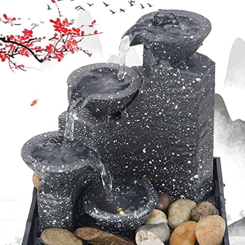 FOMIYES 1 x künstlicher Wasserbrunnen, batteriebetrieben, ohne Batterie, für Heimdekoration.