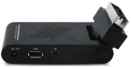 Decoder Mini Digitale Terrestre Scart DVB-T2 180° USB HDMI Full HD H265 HEVC telecomando 2 in 1