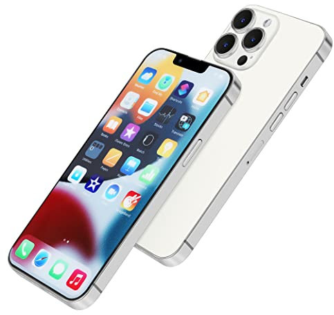Perusha Without Logo Non-working Phone Dummy Display Model Pretend Phone toy for Phone 13 Pro Max 13 mini (6.7 inches, Silver Colorscreen)