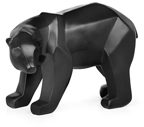 Moritz Polygonal Deko Bär Eisbär Dekoration schwarz Geschenk Geometrische Figuren Modern Dekor Skulptur Statue Tier