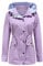 MODFUL Women Long Sleeve Rainproof Jacket Waterproof Windbreaker Hooded Lightweight Windproof Outdoor Coat(Purple,XL)