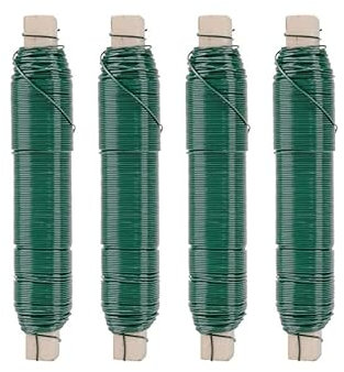 Seat Flor SRL® Filo di Ferro zincato per Piante, 0,65mm Filo Avvolgente su Bobina di Legno, Filo da Giardino per Fissaggio di Fiori e Piante, Filo da Legatura per Giardino 35m (2/3/4 Pezzi) (4)