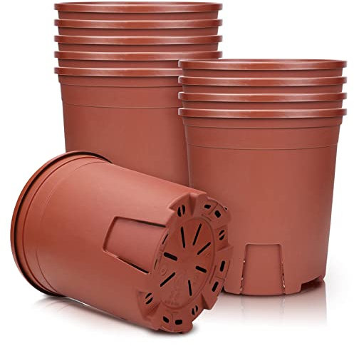 Muzhira Macetas,12.4cm 10pcs Plantador Plastico con Orificio de Drenaje, Control de Raíces, para Plantas de Bonsái de Interior Exterior Jardín - Rojo
