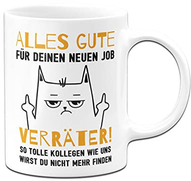 Tassenbrennerei Tasse mit Spruch Alles Gute für Deinen neuen Job - Geschenk zum Abschied - Jobwechsel Abschiesgeschenk für Kollegen (Weiß)