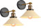 iDEGU 2 Stück Wandleuchten, Retro Wandlampe im Metall Lampenschirm mit 240° Verstellbare Moderne Deckenlampe Wandspots für Schlafzimmer Wohnzimmer Flur, 22CM (Hellgelb)