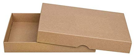 Natürlich verpacken Faltschachtel 15,5 x 23,5 x 2,5 cm, Braun, mit Deckel, Jade Kraftkarton - 10er Set