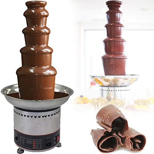 4/5/6/7 Piani Fontana di Cioccolato Grandi Set di Fonduta per Il Cioccolato, Fontana Elettrica di Cioccolato Macchina di Fonduta di Cioccolato Set per Nozze di Partito E Compleanno,5Tier