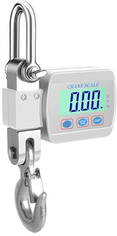 LeTkingok 500 kg tragbare elektronische Industriewaage, LCD-Digitalwaage, Kranwaage, robuste Gewichts-Haken-Hängewaage (weiß)