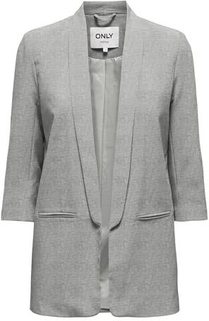 ONLY Damen Blazer Onlelly 3/4 Life Blazer TLR Noos, Light Grey Melange,36