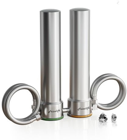 Frizzlife UDS99-S Untertisch-Wasserfiltersystem, 8-stufige Wasserfilterung mit Direktanschluss, 0,5 Mikron, reduziert 99,99% Blei, Chlor, Schwermetalle, Kalk und Kalkstein, Edelstahl