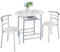 Yaheetech 3 Piece Dining Room Set, Modern Dining Table and Chairs Set of 2, Breakfast Bar Table and Chairs with Metal Legs and Shelf Storage for Kitchen/Apartment/Small Space, White