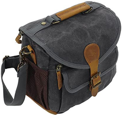 HERCHR Camera Shoulder Bag Photography Travel Messenger Bag Portable Travel Stylish Crossbody DSLR Sling Bag Canvas Camera Case