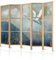 murando - Paravent Innen Raumteiler Holz Abstrakt 225x172 cm 5-teilig Japanische Trennwand Raumtrenner Room Divider Mobiler Sichtschutz Spanische Wand Raum Abtrennung Botanik Natur g-A-0364-bh-a