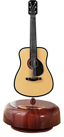 COMETX Carillon a carica musicale con chitarra elettrica Carillon a carica classica Carillon con base rotante Strumento musicale a corda Replica in miniatura Artware Regalo per Natale, compleanno, San