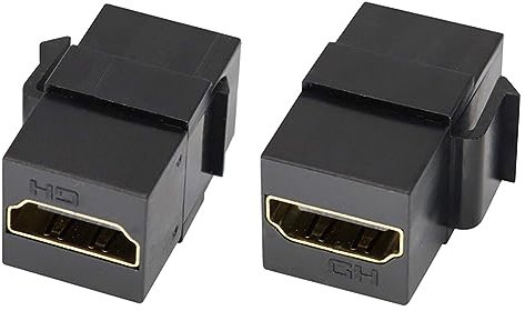 LYEAA Conector Keystone HDMI de alta velocidad, adaptador de salida de placa de pared, soporte de video 4K, negro/blanco