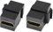 LYEAA Conector Keystone HDMI de alta velocidad, adaptador de salida de placa de pared, soporte de video 4K, negro/blanco